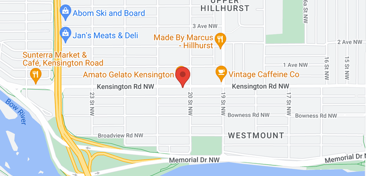 map of 100 2111 Kensington Road NW